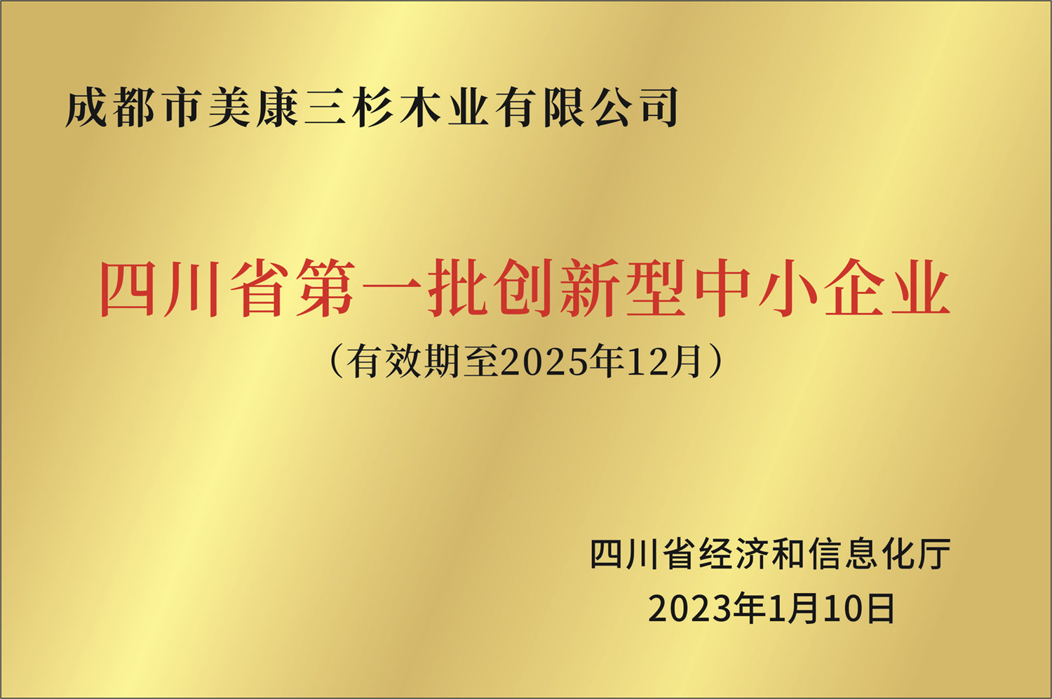 四川省第一批创新型中小企业
